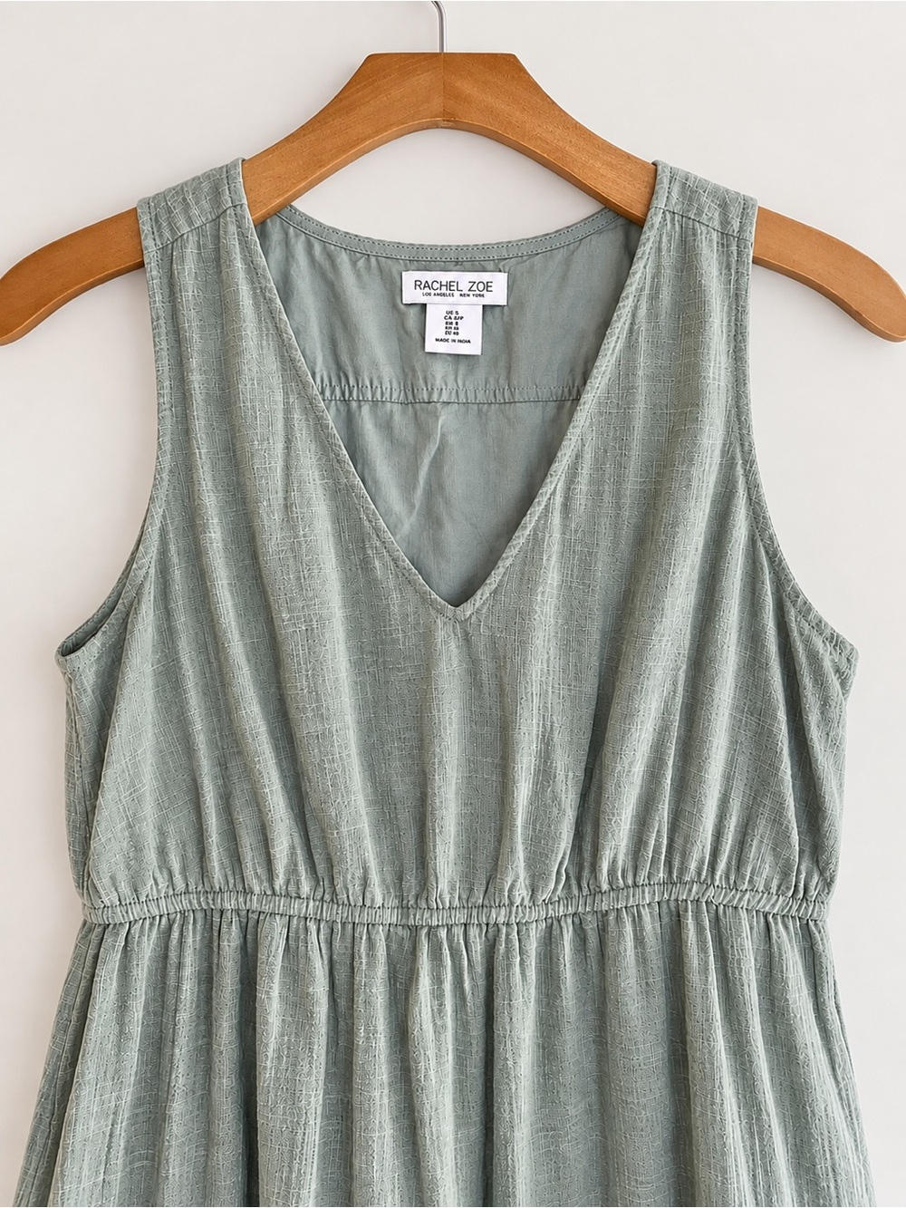 Sage tiered midi boho Cottagecore earthy tones minimalist dress 100% cotton